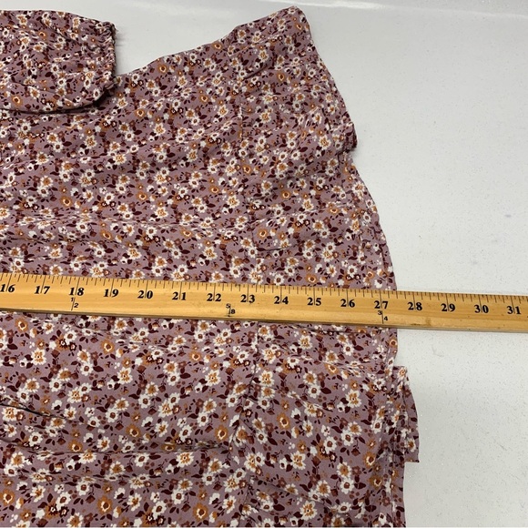 No Comment Purple Dress Small  Empire Ruffle Key Hole‎ Cinch Tie Neckline Fairy - Picture 8 of 10